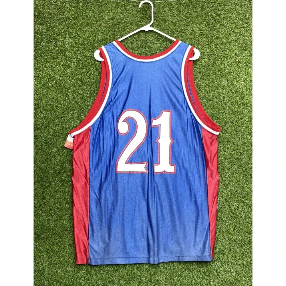 Vintage Dodger Kansas Jayhawks Basketball Jersey Mens XL #21 Joel Embiid Blue